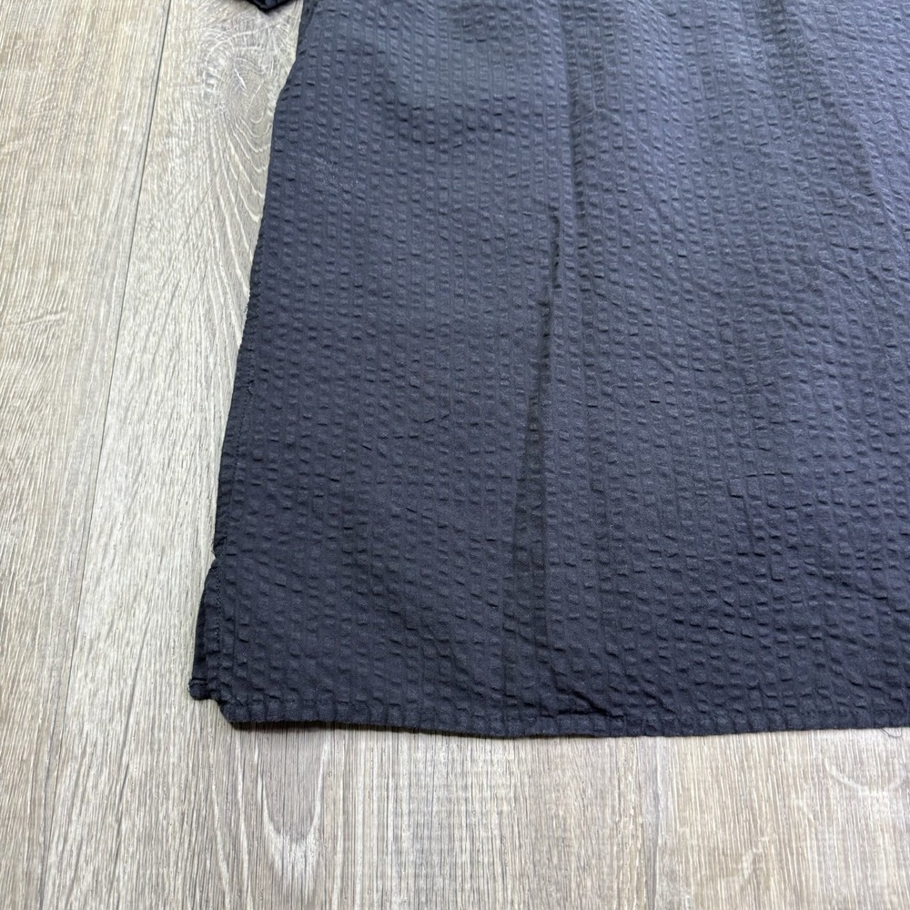 Lucky Brand Mens Black Classic Dobby-Cotton Short-Sleeve Button Up Shirt Size M - Picture 3 of 12